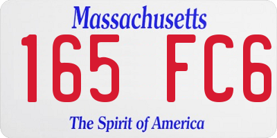 MA license plate 165FC6