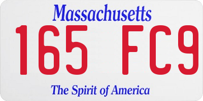 MA license plate 165FC9