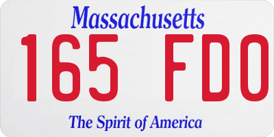 MA license plate 165FD0
