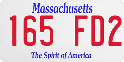 MA license plate 165FD2
