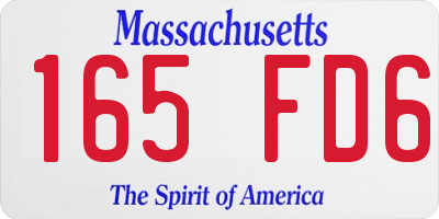MA license plate 165FD6