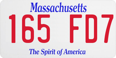 MA license plate 165FD7