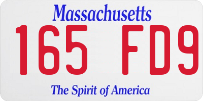 MA license plate 165FD9