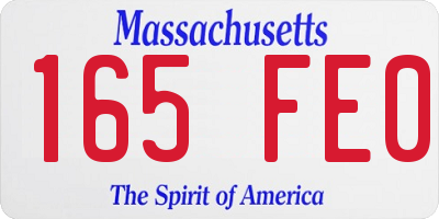 MA license plate 165FE0