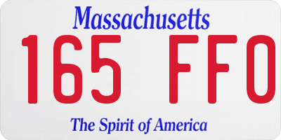 MA license plate 165FF0