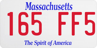MA license plate 165FF5