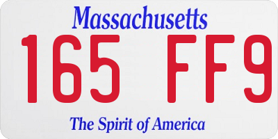 MA license plate 165FF9