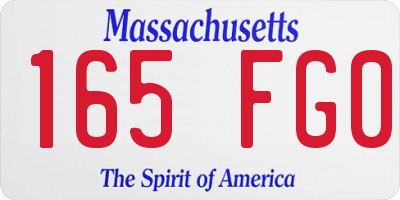 MA license plate 165FG0