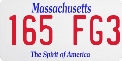 MA license plate 165FG3
