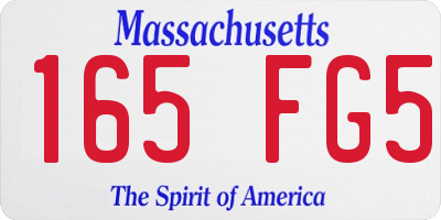 MA license plate 165FG5
