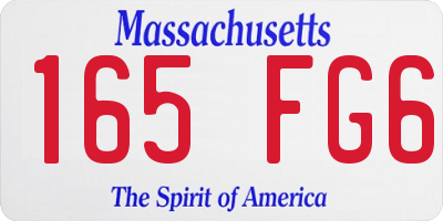 MA license plate 165FG6