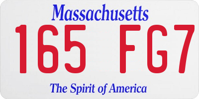MA license plate 165FG7