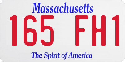 MA license plate 165FH1