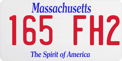 MA license plate 165FH2