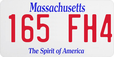 MA license plate 165FH4