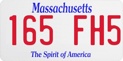 MA license plate 165FH5