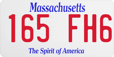 MA license plate 165FH6