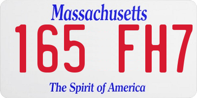 MA license plate 165FH7