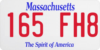 MA license plate 165FH8