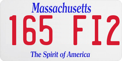 MA license plate 165FI2