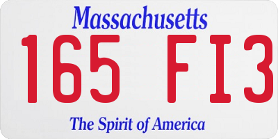 MA license plate 165FI3