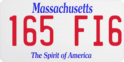 MA license plate 165FI6
