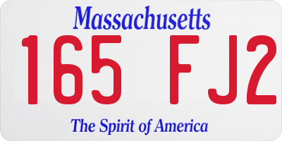 MA license plate 165FJ2