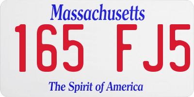 MA license plate 165FJ5