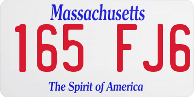 MA license plate 165FJ6