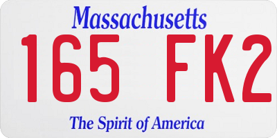 MA license plate 165FK2