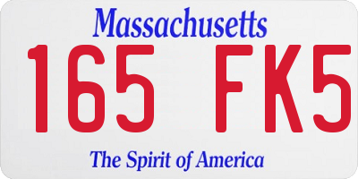 MA license plate 165FK5