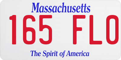 MA license plate 165FL0