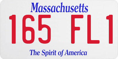 MA license plate 165FL1