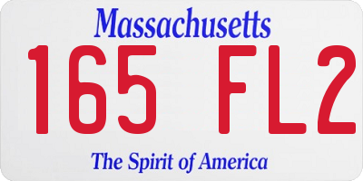 MA license plate 165FL2