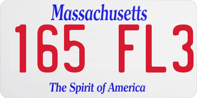 MA license plate 165FL3