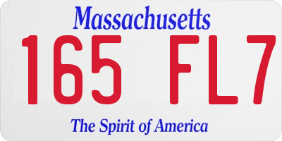 MA license plate 165FL7