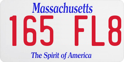 MA license plate 165FL8