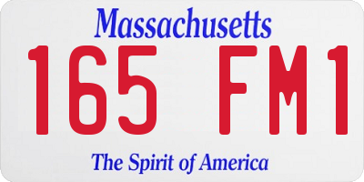 MA license plate 165FM1