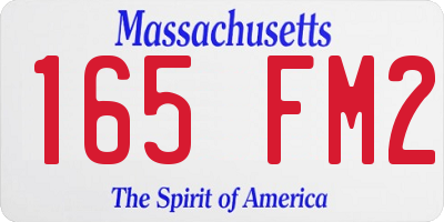 MA license plate 165FM2