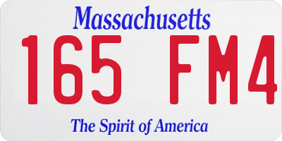 MA license plate 165FM4