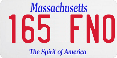 MA license plate 165FN0