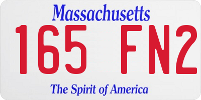 MA license plate 165FN2
