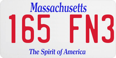 MA license plate 165FN3