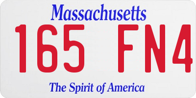 MA license plate 165FN4