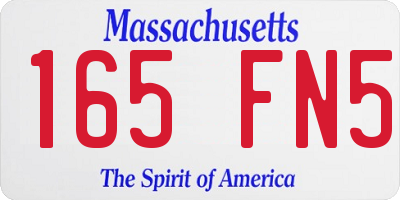 MA license plate 165FN5