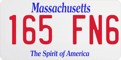 MA license plate 165FN6