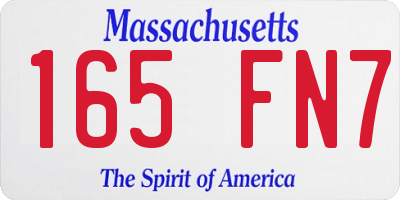 MA license plate 165FN7