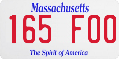 MA license plate 165FO0