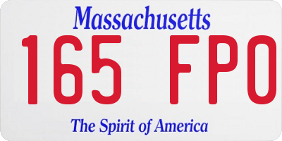 MA license plate 165FP0