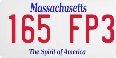 MA license plate 165FP3